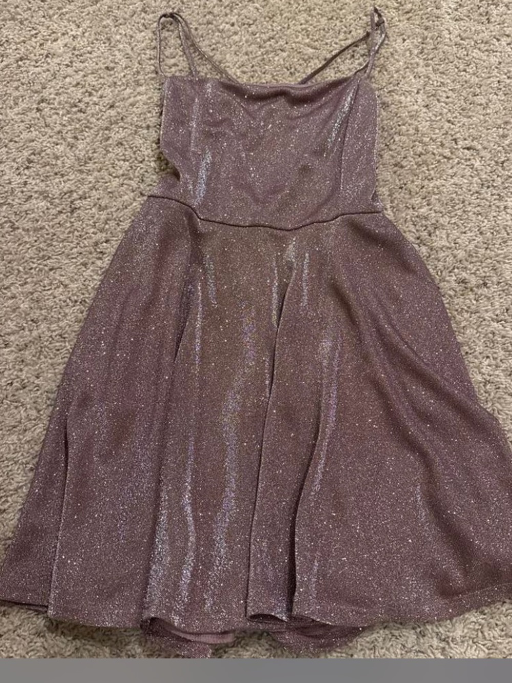 Windsor Sparkling Mauve A‑Line Spaghetti Strap Dress